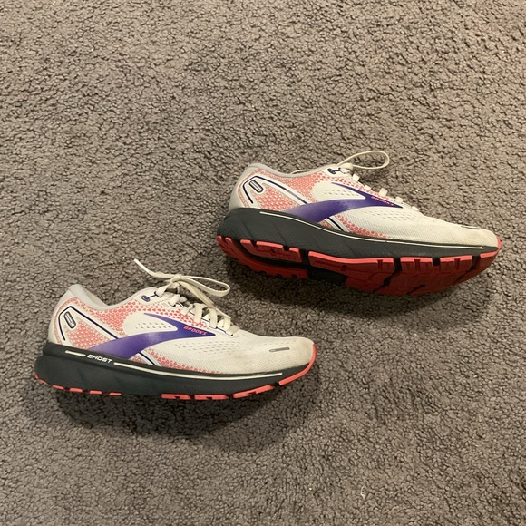 Brooks Women’s Vintage White Purple Sneakers Gym Yoga Running Athletic Shoes, 8 - Picture 4 of 7